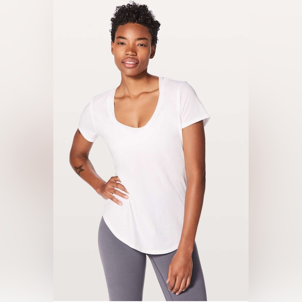 Lululemon Long Curved Hem V-neck Shirt